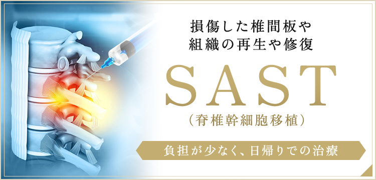 損傷した椎間板や組織の再生や修復 SAST （脊椎幹細胞移植）